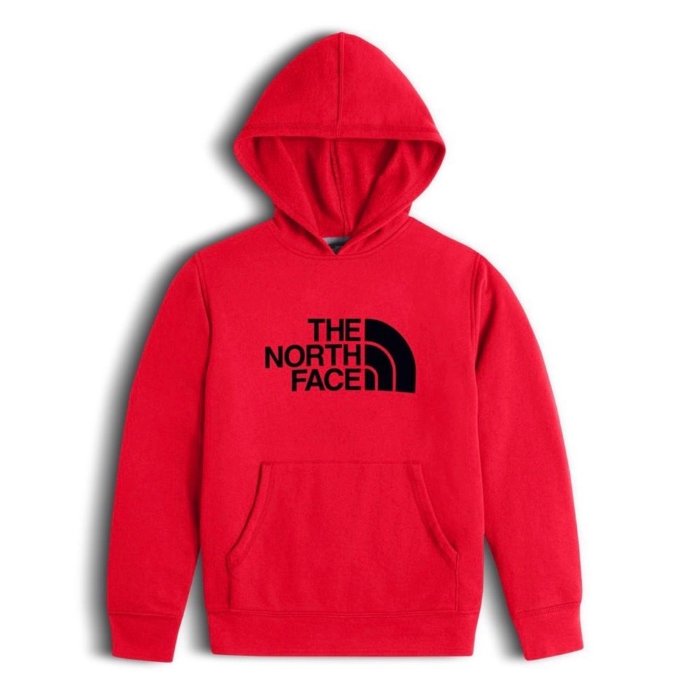 The North Face Men Red Hoodie with Black Logo